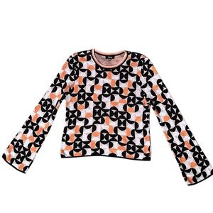 Fate 100% Viscose Geometric Design with Trumpet Sleeve medium